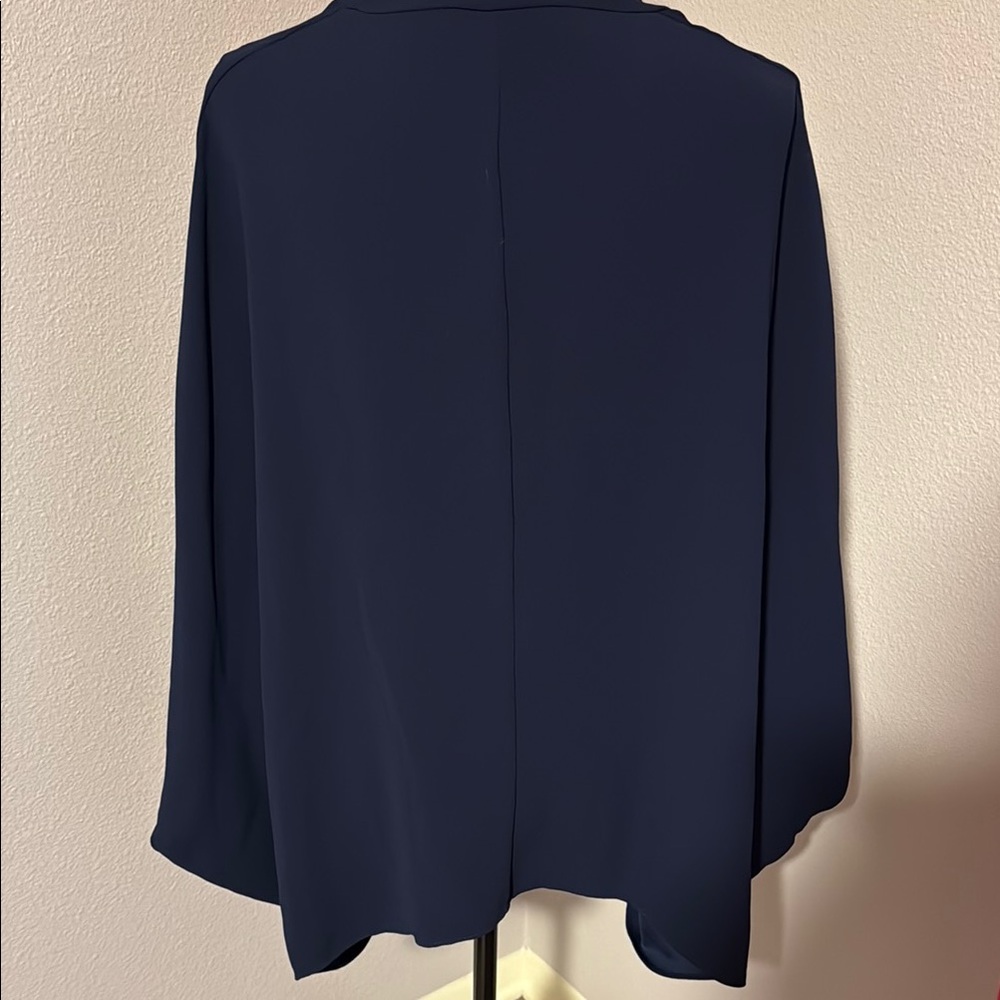Trina Turk Blue Wrap Blouse Relaxed Fit - Picture 4 of 5